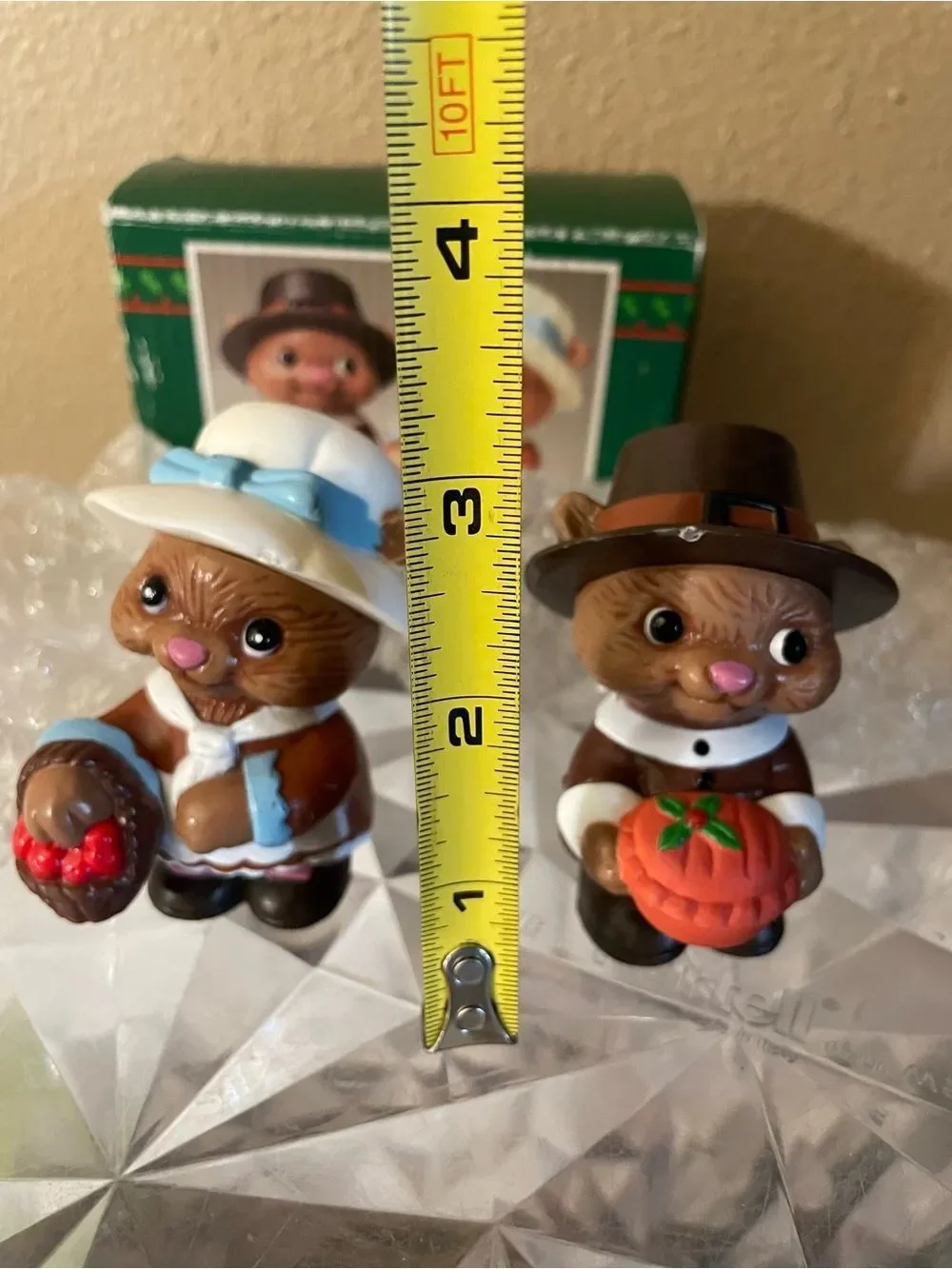 Pilgrim Chipmunk Harvest Salt and Pepper Shakers Vintage never used!